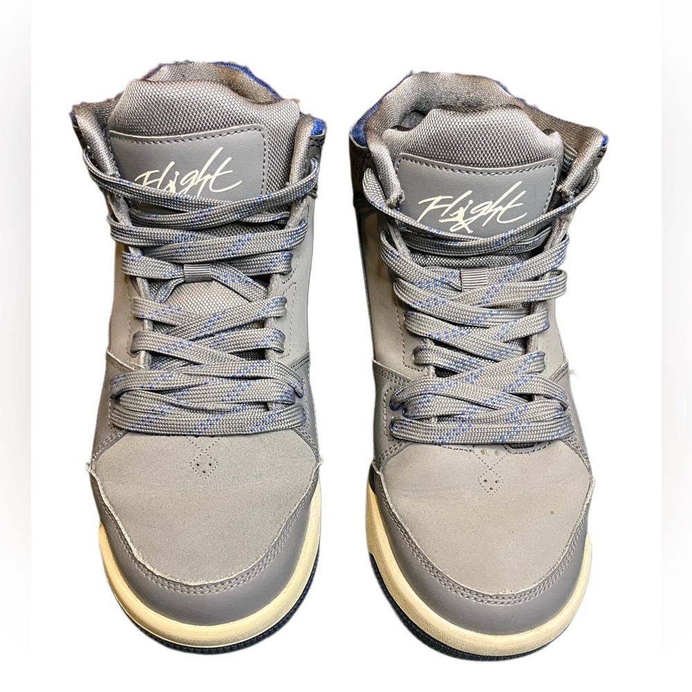 Jordan Flight kids Gray and Cream High-Top Sneakers 5Y GUC - Picture 2 of 8